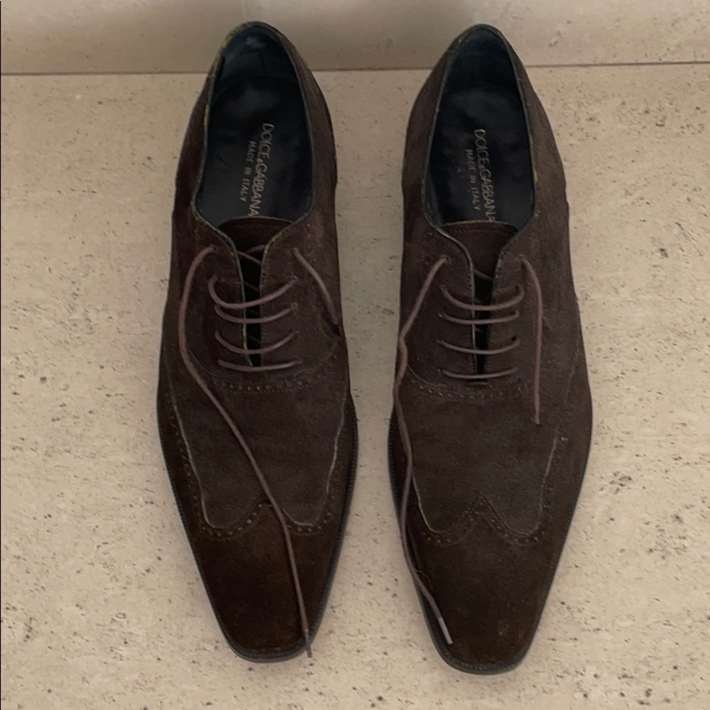 Dolce & Gabbana Brown Suede Wingtips - Size 9